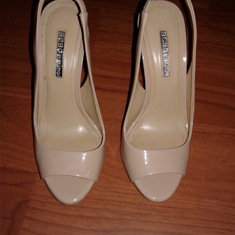 BCBG Patent Sling Backs